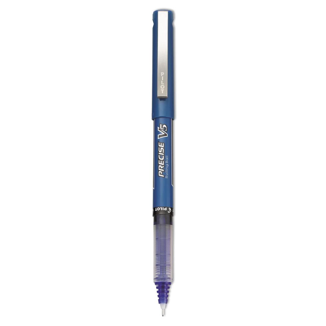 Pilot, Precise V5, Capped Liquid Ink Rolling Ball Pens, Extra Fine Point 0.5 mm, Blue, Pack of 12