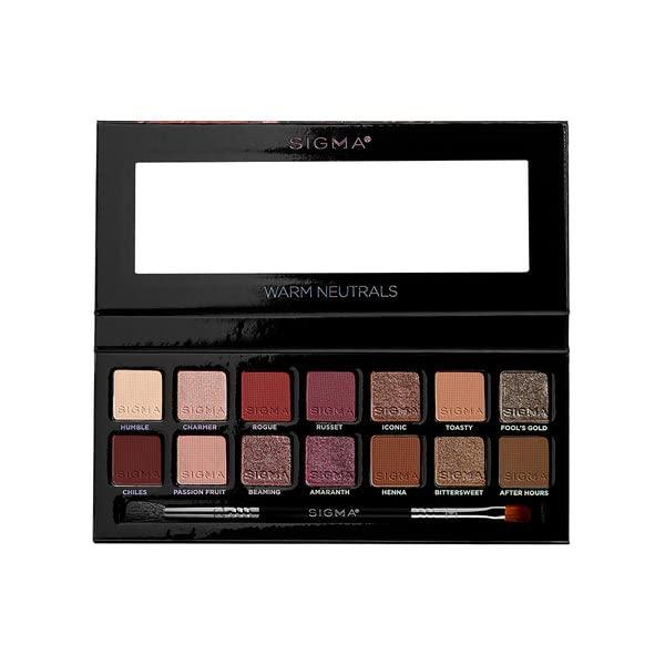 Sigma BeautyWarm Neutrals Eyeshadow Palette - 14 Warm Eyeshadow Shades in Matte, Shimmer and Metalic Finishes - Highly Pigmented Vegan Eye Makeup Palette - Clean Beauty Products