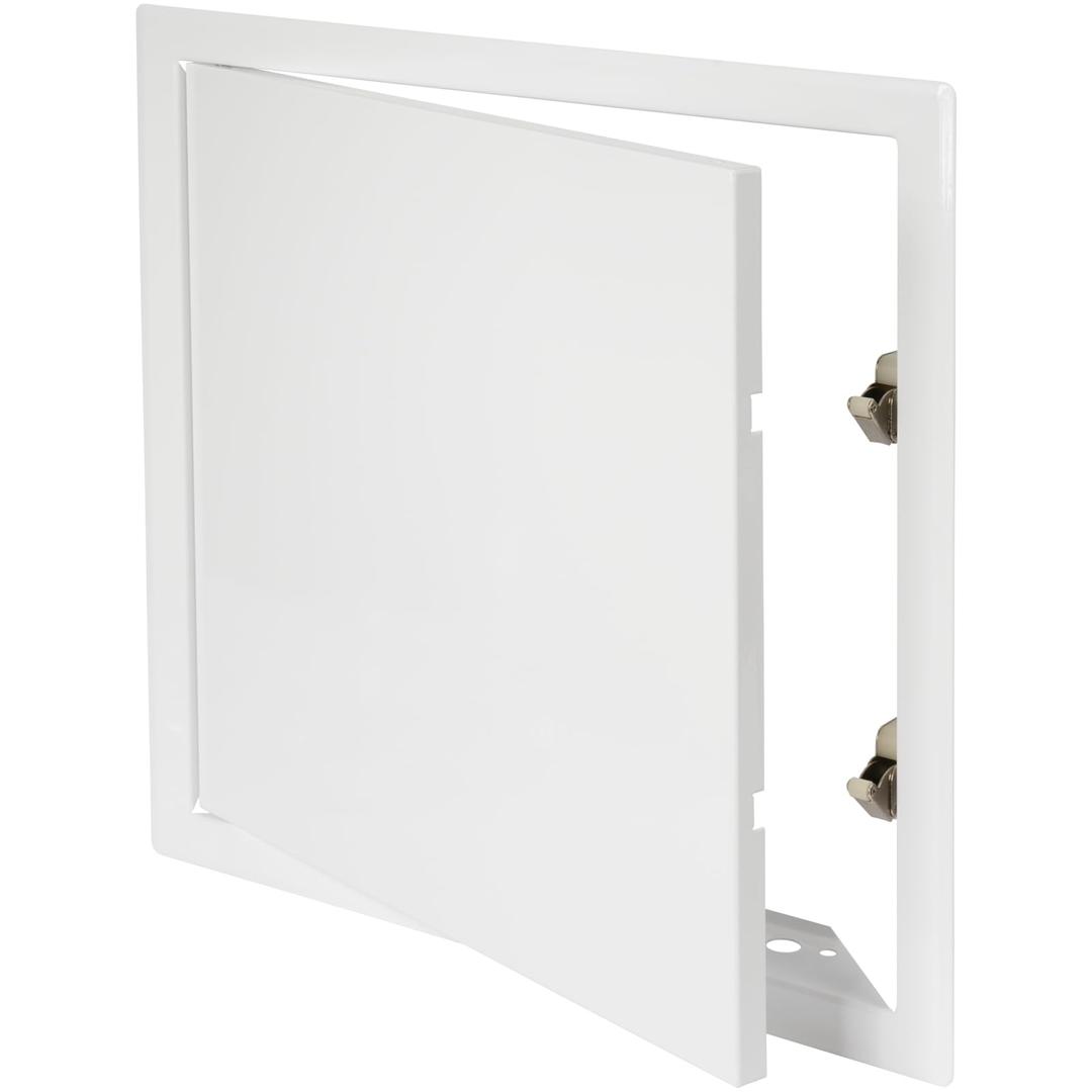 Vent Systems 12'' x 12'' Inch White Metal Access Panel with Click Function - Easy Access Doors - Access Panel for Drywall, Wall, Electrical and Plumbing Service Door