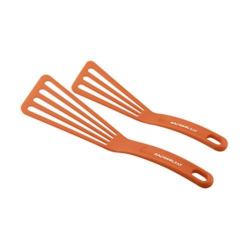 Rachael Ray Kitchen Tools and Gadgets Nylon Cooking Utensils/Spatula/Fish Turners, 2 Piece, Orange