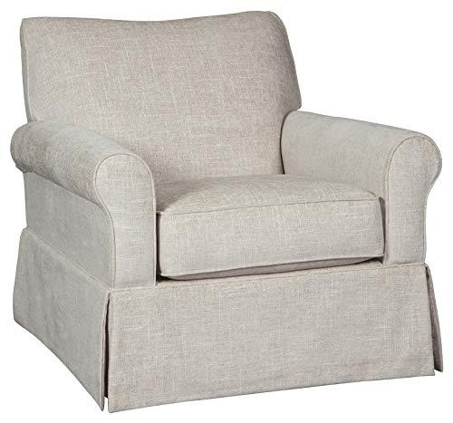 Signature Design by AshleySearcy Upholstered Swivel Glider Accent Chair, Gray