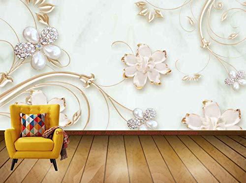 Avikalp Exclusive AVZ1546 Beautiful Flower Shaped Jewellery HD 3D Wall Sticker(213cm x 152cm)