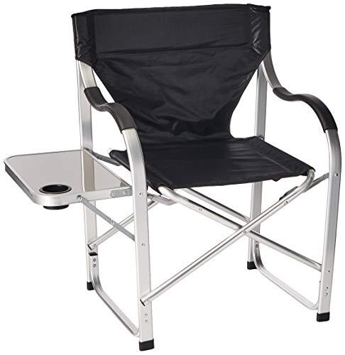 Stylish Camping Sl1214 Black Heavy Duty Folding Camping Director Chair With Side Table