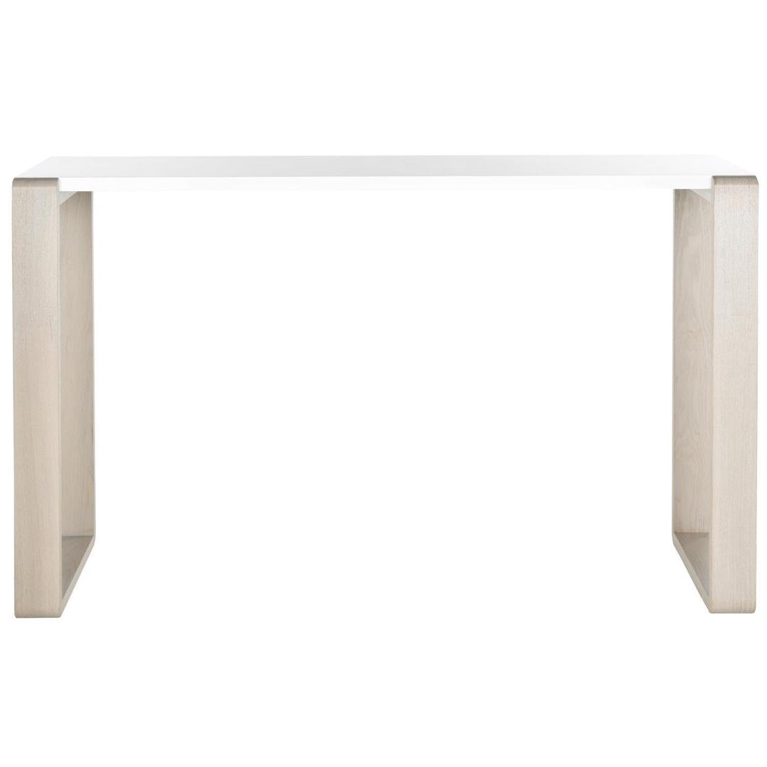 Safavieh Home Collection Bartholomew Mid-Century Modern White and Dark Brown Console Table