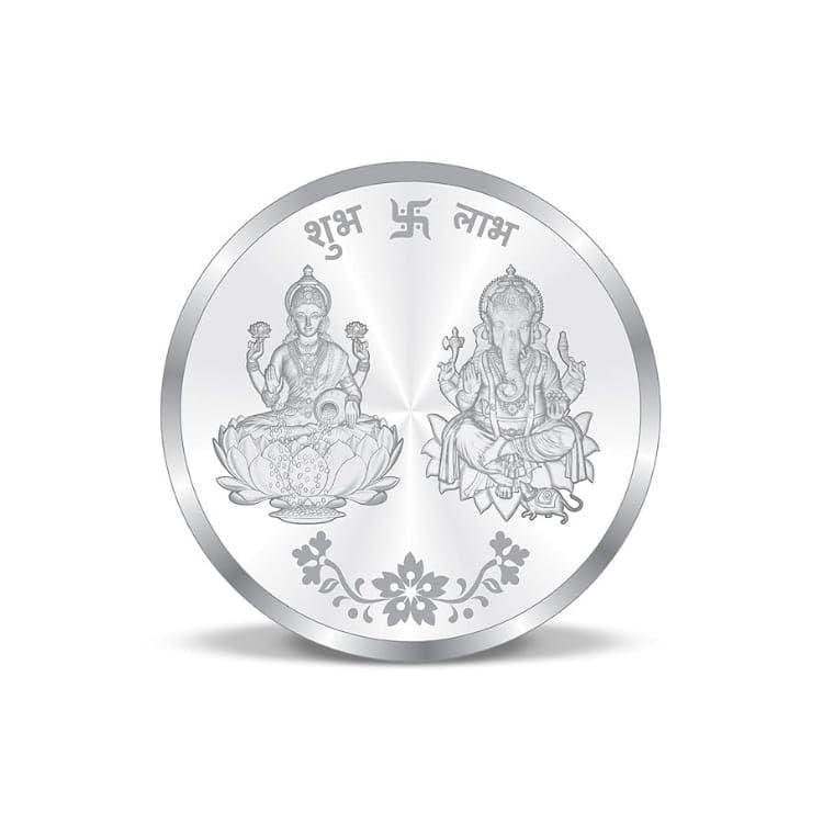 ZILO JEWELS 10 Gram Silver Coin - 999 Fine Silver | Laxmi Ganesh Coin | Ideal Gift for Mother, Sister, Wife, Brother, Father | Perfect for Anniversary Gift, Diwal, Dhanteras