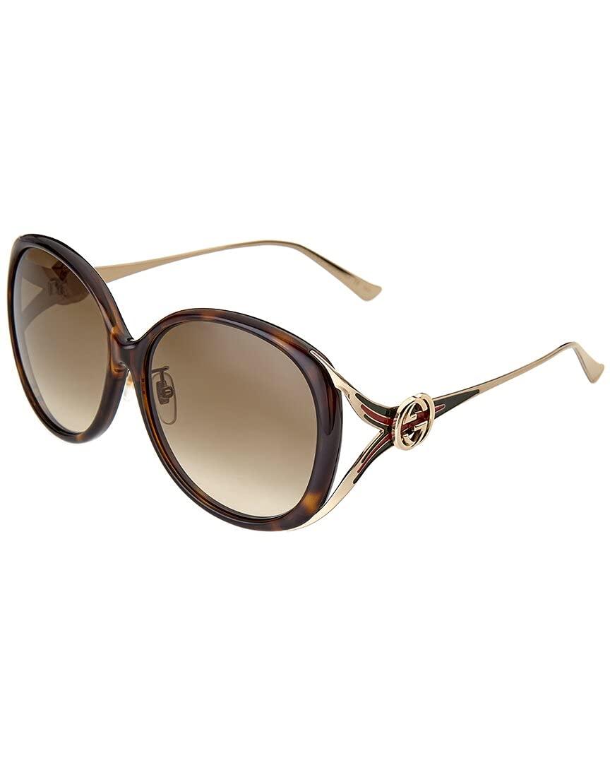 GucciBrown Gradient Round Ladies Sunglasses GG0226SK 003 60