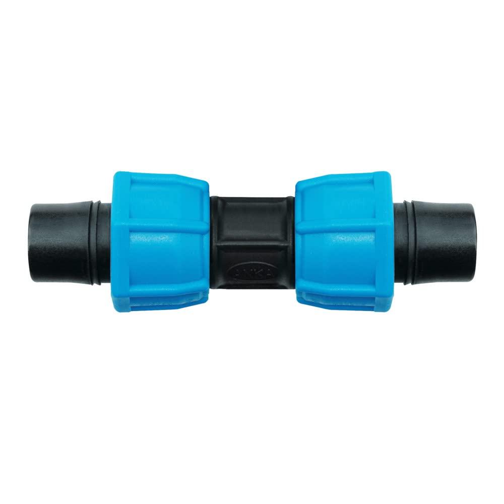 Watts ASC34 ANKA Series High Pressure Poly-Pipe Straight Coupling, 3/4" x 3/4" Black Fitting w/ Blue Tapered Nut Seals, High Grade Glass Fiber Reinforced Nylon, Agriculture & Irrigation