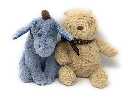 Kids Preferred Classic Pooh Plush, Winnie The Pooh 11.75" Bundle With Classic Eeyore Plush 11.75"