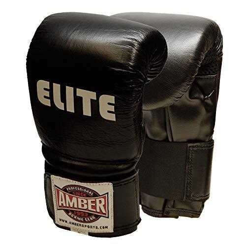 Amber Fight Gear Elite Molded Pro Bag Gloves Bag Gloves Heavy Bag Mitts UFC MMA Muay Thai Kickboxing Bag Gloves Large