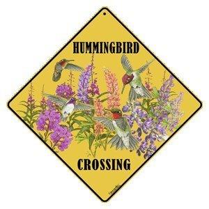 Western Hummers Crossing 12" X 12" Aluminum Sign (X305)