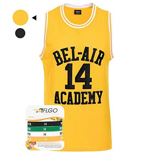 AFLGO Bel Air #14 Fresh Prince Academy Hip Hop 90'S Basketball Stitched Jersey