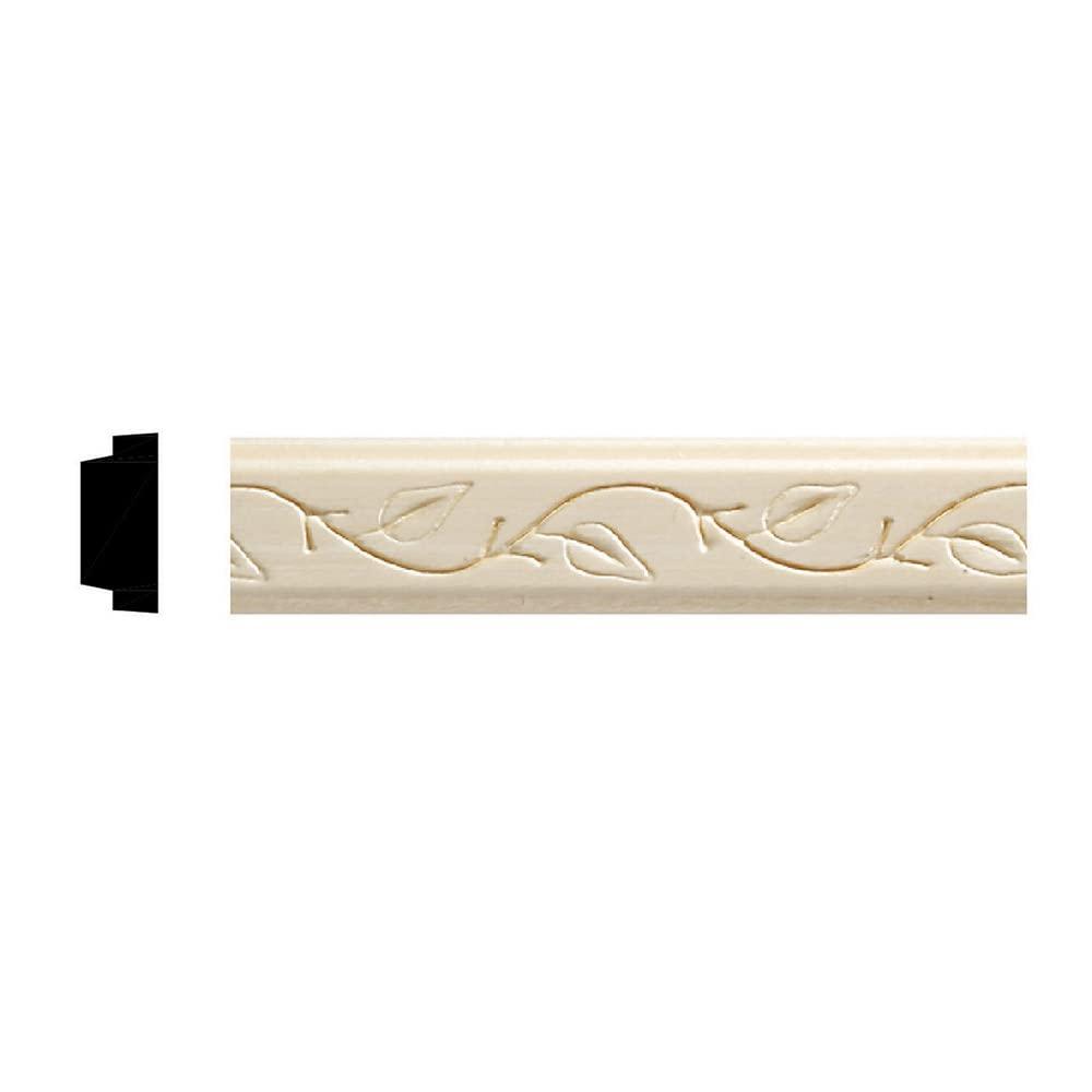 1425-4WHW Unfinished White Hardwood Vine Embossed Trim Moulding