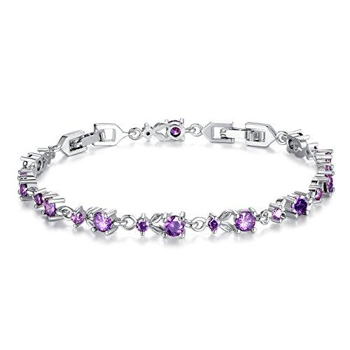 White Gold Plated 3mm CZ Classic Tennis Wedding Bracelets for Brides Cubic Zirconia| White Gold Bracelets for Women | Size 6.5-8 Inch