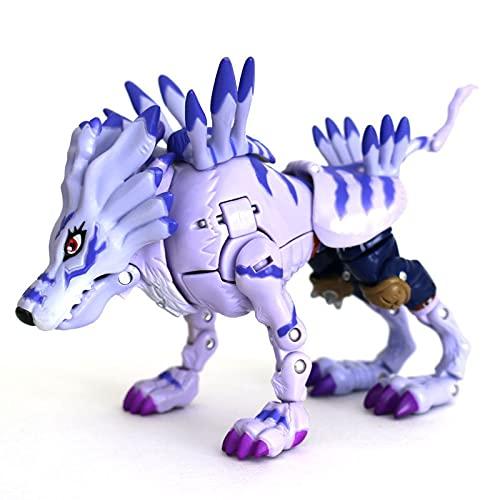 Bandai Digimon Digivolving 4" Garurumon to 6" WereGarurumon Rare Action Figure / Collectible with Mini Poster & Exclusive Trading Card for Adult Collectors - Rare & Discontinued