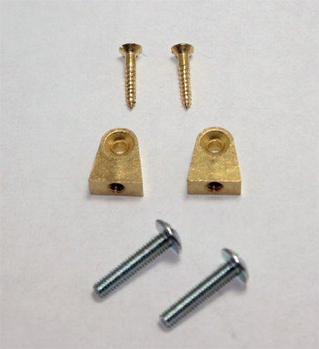 Piano Music Desk Hinges - Set of 2 with Screws Brass