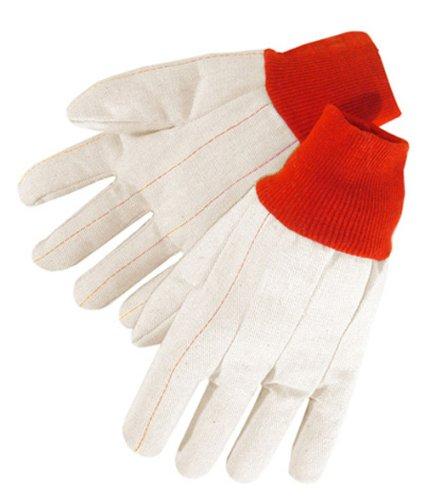 Liberty Glove & Safety 4518R 20 oz Nap-In Cotton Double Palm Canvas Men's Glove with Red Knit Wrist (Pack of 12)