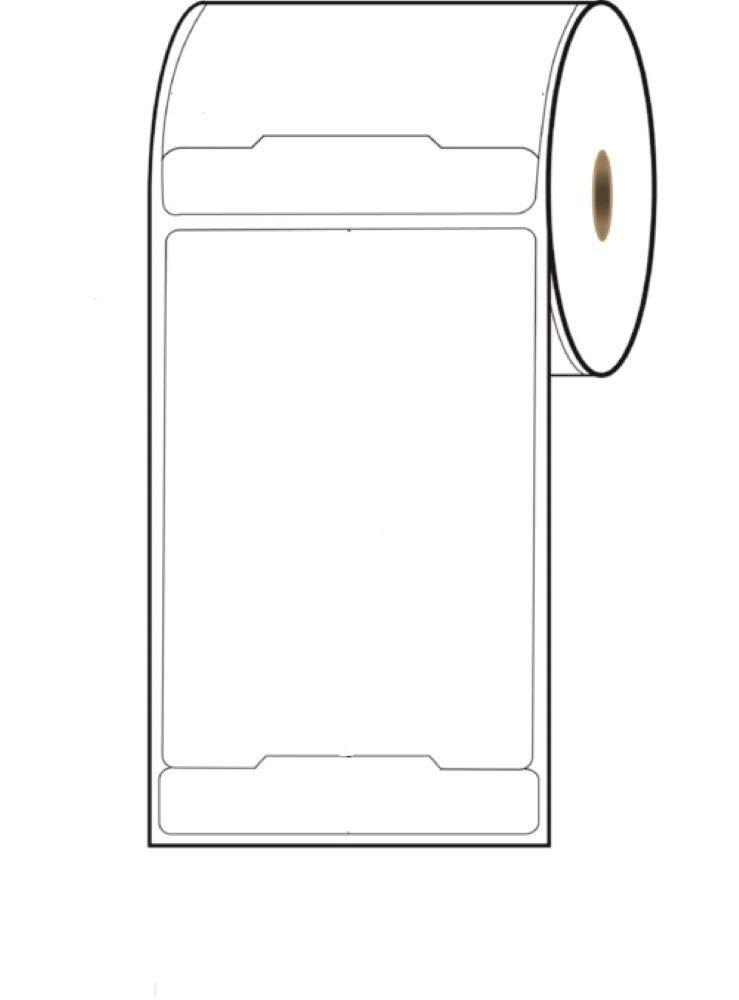 4" Wide x 6" High Direct Thermal Labels with 3/4" (IR) Document Tab (Total Size 4" W x 6 3/4" H), 245/roll, 12 Rolls/case, NO Perforation - for printing Fedex shipping labels