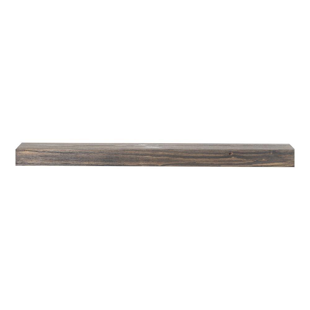 Mantels Direct Vail Rustic Wood Mantel Shelf in Driftwood Finish - 48 Inch Wide x 4 Inch High | Handcrafted and Milled in The USA by Mantels Direct