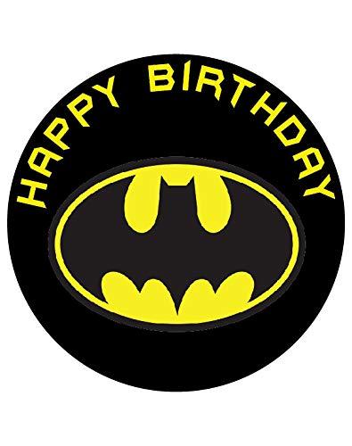 7.5 Inch Edible Cake Toppers – Bat M Classic Logo Themed Birthday Party Collection of Edible Cake Decorations