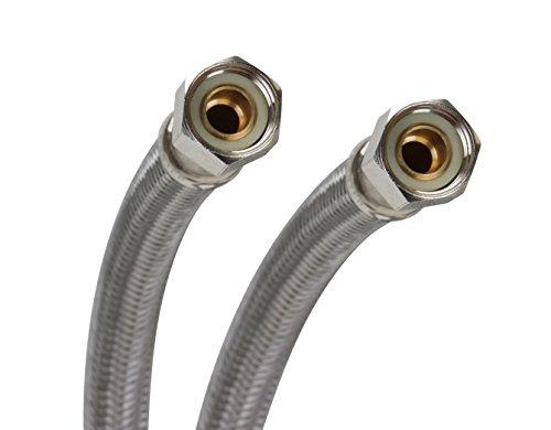 Fluidmaster B6F16 Faucet Connector, Braided Stainless Steel - 3/8 Female Compression Thread x 3/8 Female Compression Thread, 16-Inch Length