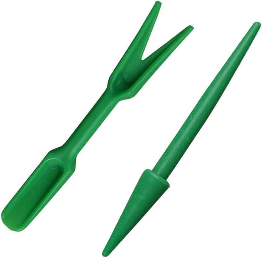 Green Mini Garden Hand Succulent Transplanting Tools,Widger Plastic Seedlings Dibber Sowing Digging Mini Garden Hand Tools for Home Garden,Pack of 2 Gardening and Lawn Care