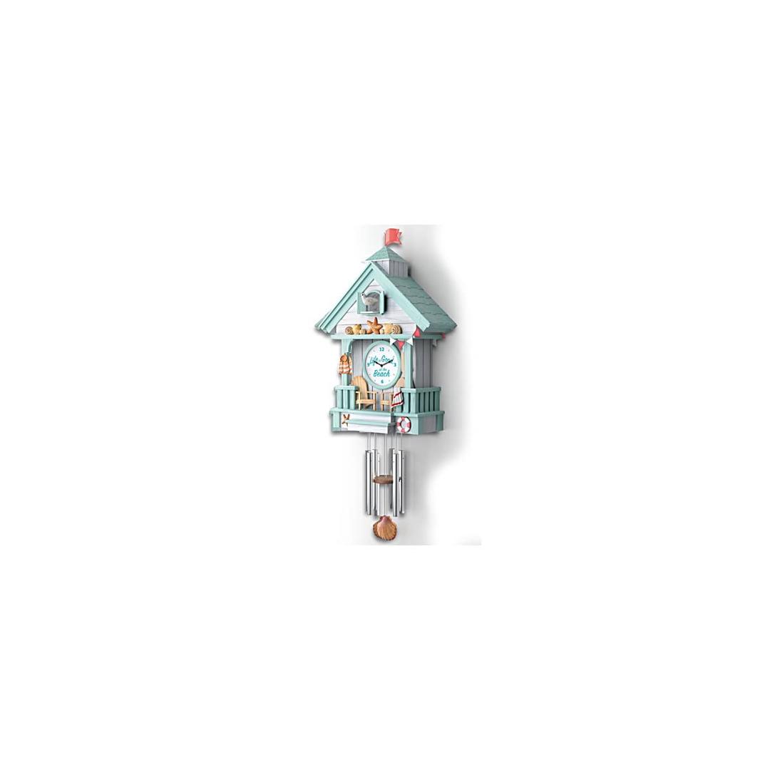 Life is Good at The Beach Sculptural Cuckoo Clock