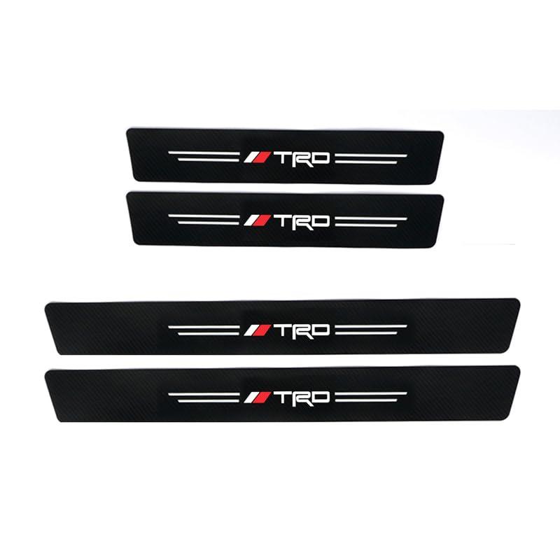 for TRD Car Door Sill Protector, Door Steps Covers Scratch Pad Protective Films Compatible with TRD Racing Development Sequoia Tundra Tacoma 4Runner PRO, 4PCS