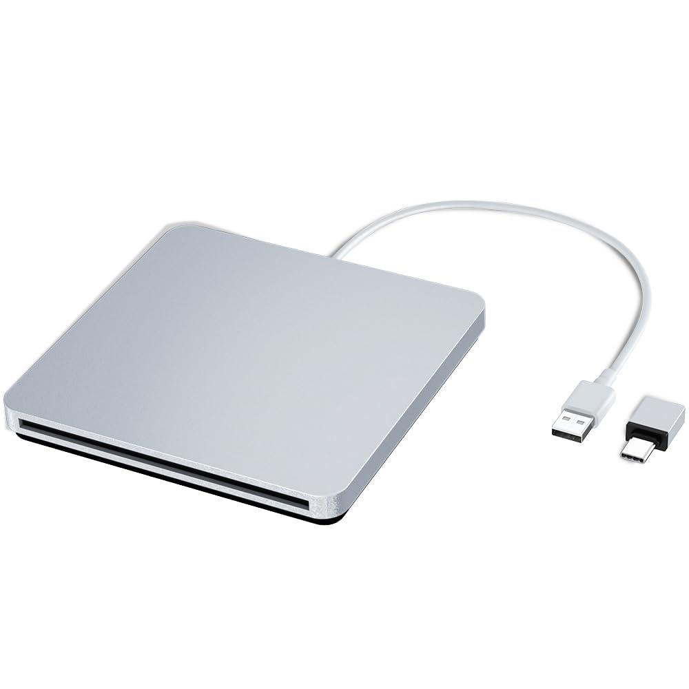 External CD DVD Drive, VersionTECH. USB C Type-c Ultra Slim Portable CD DVD RW DVD CD ROM Burner Writer Superdrive with High Speed Data Transfer Compatible with Mac MacBook Pro Air iMac Laptop