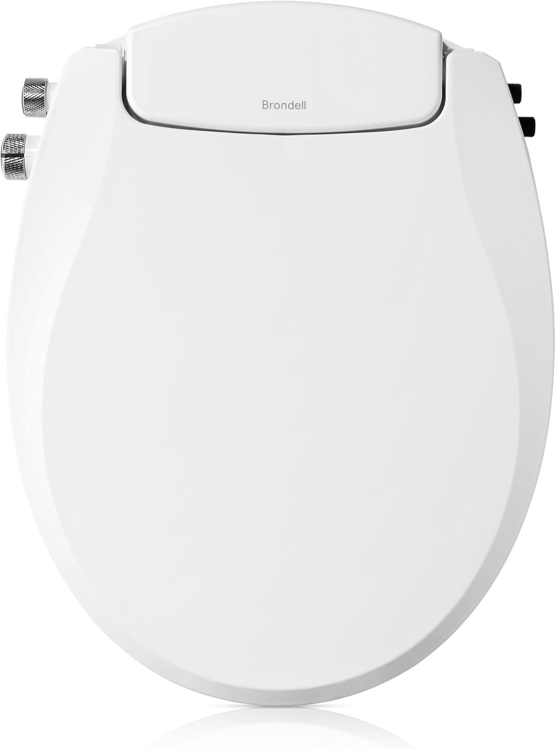 BrondellBidet Toilet Seat Non-Electric Swash Seat, Fits Round Toilets, White – Dual Nozzle System, Ambient Water Temperature – Bidet with Easy Installation