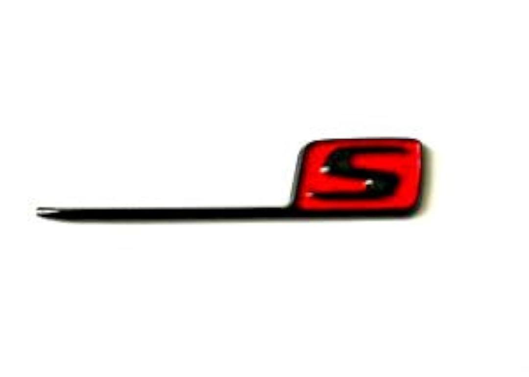 KimoO MB-LS-BR S Letter Trunk Emblem Black Red Badge Sticker C63S E63S G63S Red AMG for Mercedes Benz