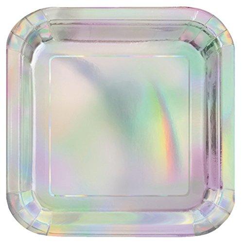 Silver Iridescent Large Paper Plates (8ct)