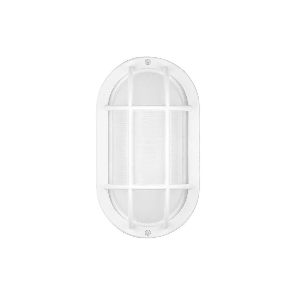 Euri Lighting EOL-WL14WH-2050e Aluminum Housing, Bulkhead Outdoor Integrated LED Wall Light, Wet Rated, 6.2 Watts, 434 Lumens, 5000K Cool White, Energy Star, 2 Year, 50K Hour Warranty