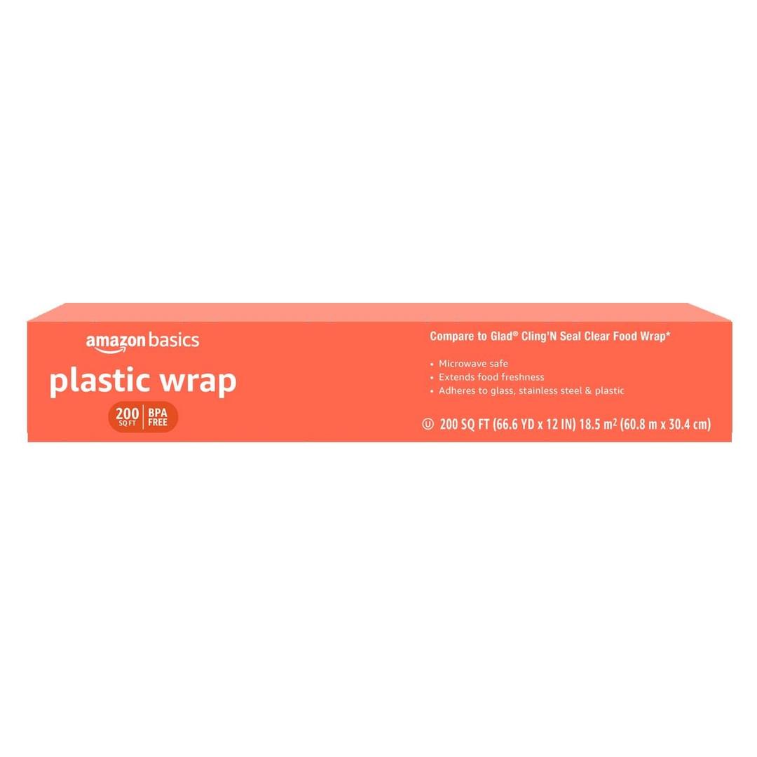 Amazon Basics Plastic Wrap, 200 Sq Ft, Pack of 1