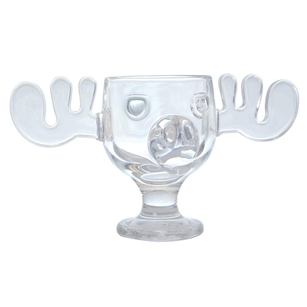 Cleveland Street NoveltiesChristmas Glass Moose Mug - Set of 2, 8 ounces