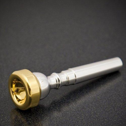 Genuine Bach Trumpet Mouthpiece 3C 24K Gold Rim & Cup Stock #27 Throat & 10 Backbore