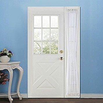 RHF Voile French Door Curtains/Panel 30W by 72L Inches-White