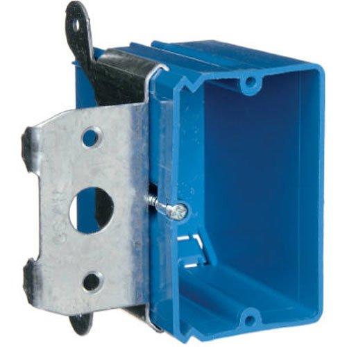 Carlon B121ADJ Outlet Box, New Work, 1 Gang, 3-3/4-Inch Length by 3-7/8-Inch Width by 3-3/8-Inch Depth, Blue