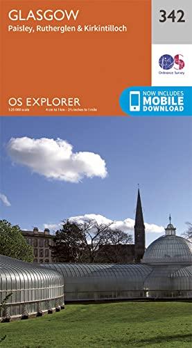 Glasgow Map | Paisley, Rutherglen & Kirkintilloch | Ordnance Survey | OS Explorer Map 342 | Scotland | Walks | Hiking | Maps | Adventure