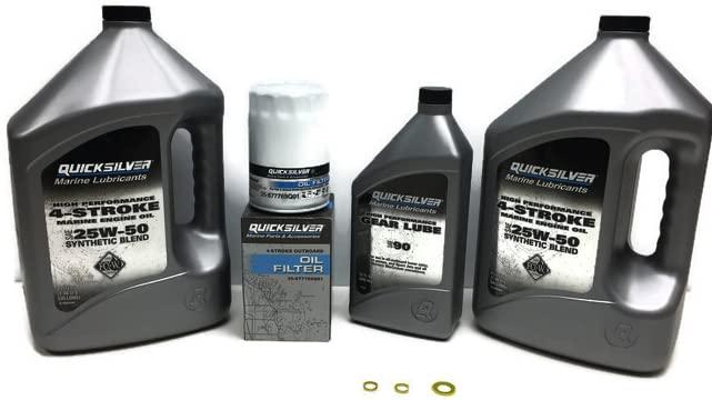 Mercury VERADO Quicksilver Oil Change Kit w/ Lower Unit Hi-Performance Gear Lube & Gaskets L6 200/225/250/275/300/350/400/400R Models