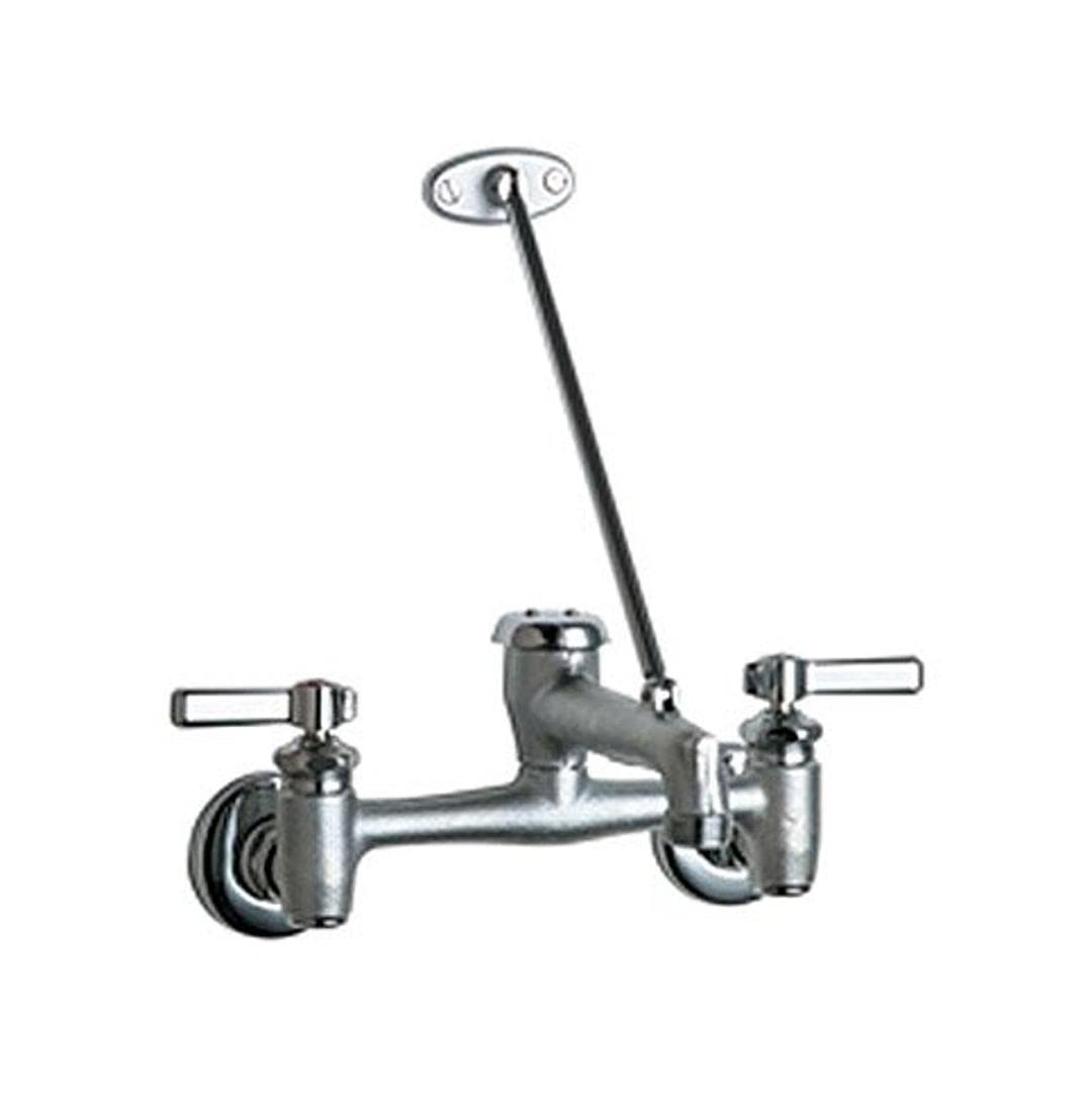 Chicago FaucetsGIDDS-231318 897-RCF 8" Vacuum Breaker Assembly Wall Mount Adjustable Center Service Sink Faucet, Rough Chrome, 42.00 x 13.50 x 8.75 inches