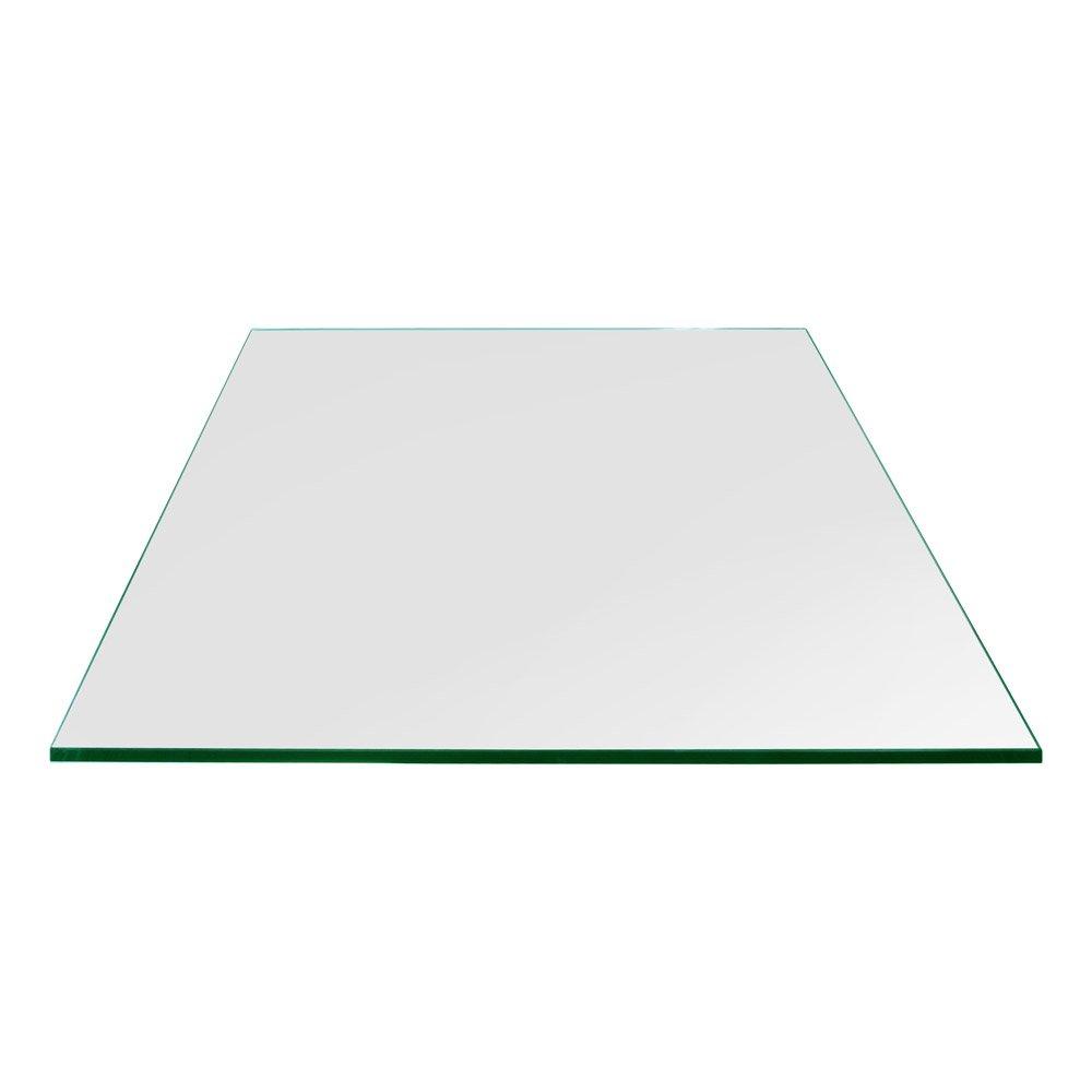 22" Square Glass Table Top - Tempered - 1/4" Thick - Flat Polished - Eased Corners