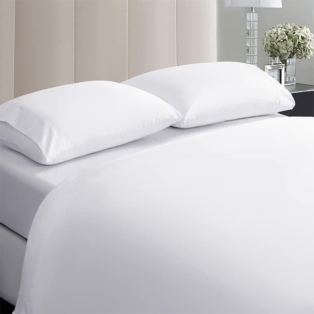 100% Egyptian Cotton Sheets Queen Size,1000 Thread Count Luxury Heavy Bed Sheets Set, Very Smooth Soft with 18" Deep Pocket Sheets 4-Pc Set (Pearl White, Queen)