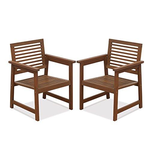 FurinnoTioman Teak Hardwood Outdoor Armchair Armchair w/o Cushion, FG161249R Set of Two