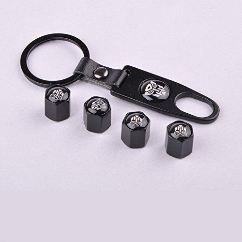 DR Set of 4 Car Tire Valve Stem Air Caps Cover + Keychain for Autobot Transformers