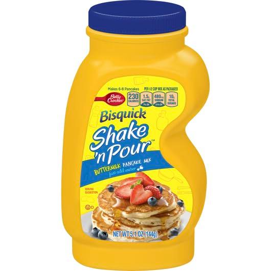 Bisquick Shake'N Pour Buttermilk Pancake Mix, 5.1- ounce Containers (Pack of 6)