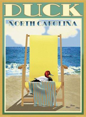 Duck, NC-Art Deco Style Vintage Travel Poster-by Aurelio Grisanty