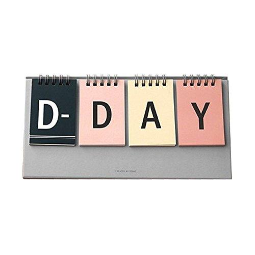 D-Day Perpetual Desk Calendar D-Day Count Down Flip Calendar Desktop Easel Calendar Spiral Bound Calendar Planner, Decorative Stickers Included, 9.84”X4.72” (Multi)