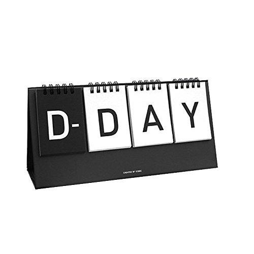 D-Day Perpetual Desk Calendar D-Day Count Down Flip Calendar Desktop Easel Calendar Spiral Bound Calendar Planner, Decorative Stickers Included, 9.84”X4.72” (Black)