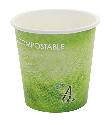 A+ DESIGN Special Green Grass Design Paper Hot Coffee Cups Eco-friendly,100% Blodegradable&Compostable (4 oz, 50 count, Green grass)