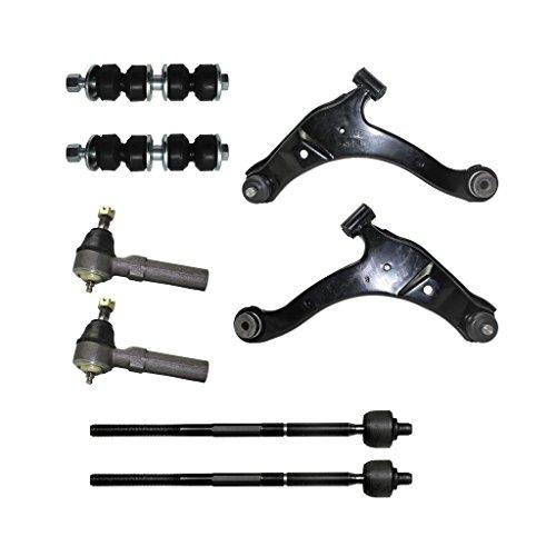 Detroit Axle - Front 8pc Suspension Kit for 2000-2005 Dodge Neon SX 2.0, 2000-2001 Plymouth Neon 2 Lower Control Arms 2 Sway Bar End Links 4 Outer & Inner Tie Rod Ends Replacement